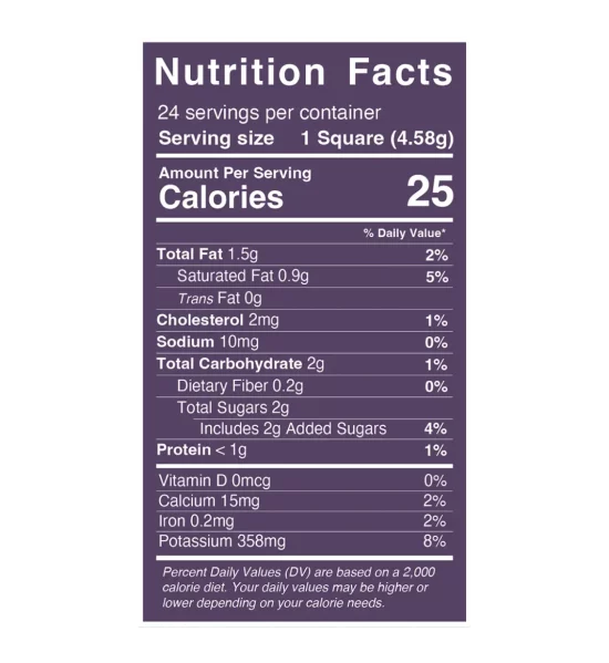 Shrooms Milk Chocolate Premium Nutrition Facts